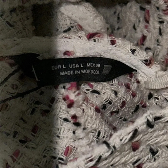 ZARA | Pink & Cream | TEXTURED WEAVE DRESS WITH RUFFLE 8819/118 - Picture 11 of 11